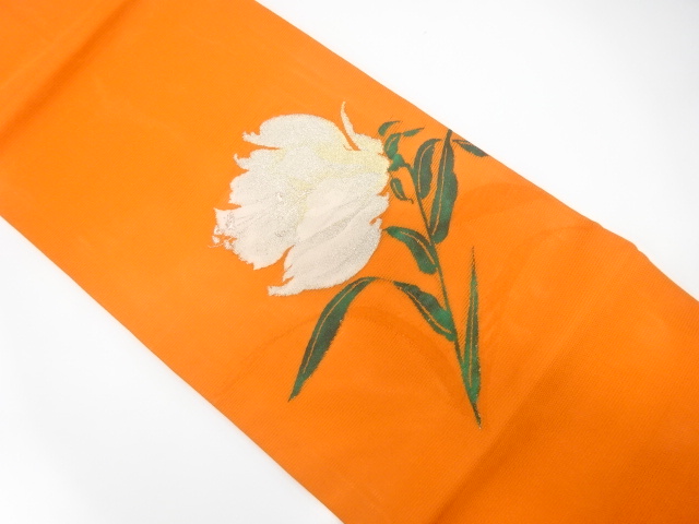 JAPANESE NAGOYA OBI FOR SUMMER / WOVEN FLORAL PLANTS